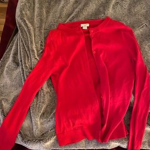 Red J.Crew cardigan